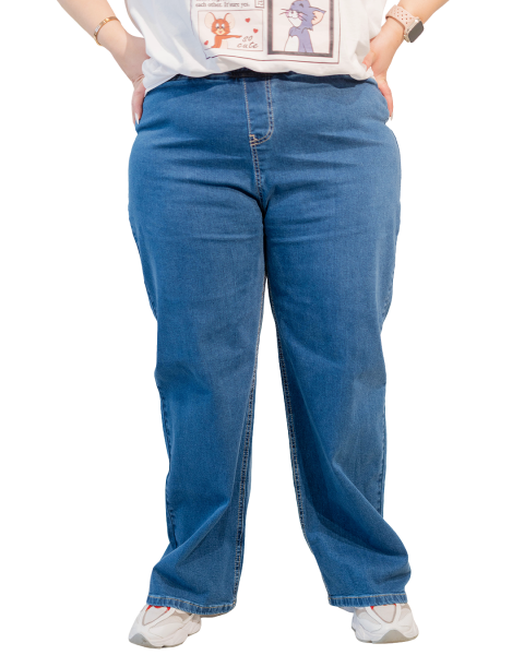 plus size wide-leg pants -mediumwash-48