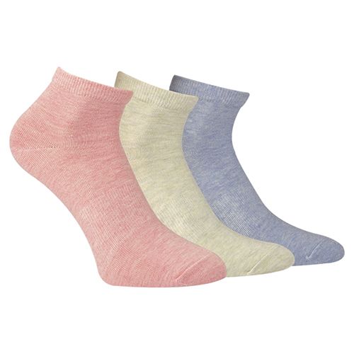 A Pack Of 3 Pieces Short Plain Socks MultiColoure-mix colour-36