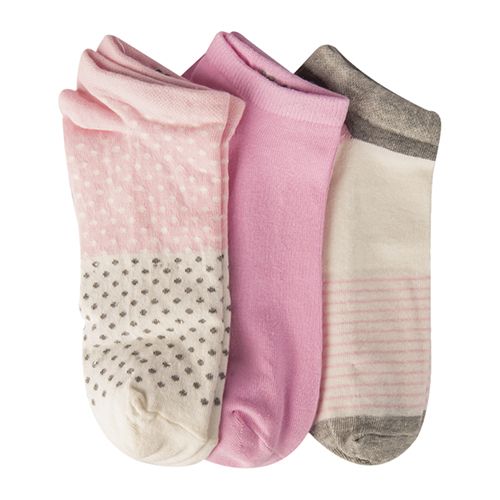 A Pack Of 3 Pieces Ankle Printed Socks MultiColoure