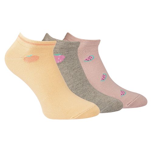 A Pack Of 3 Pieces Ankle Printed Socks MultiColoure