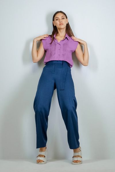 Wide leg pants-Olive-S
