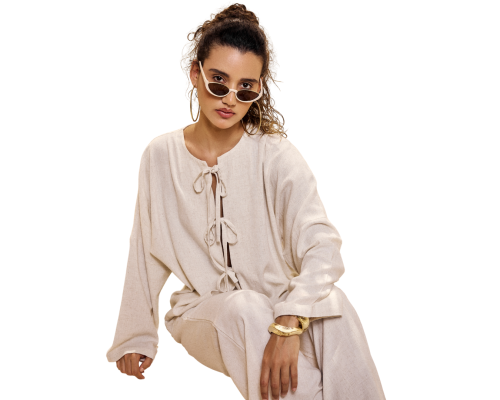 Pure Ketan top with wide sleeves