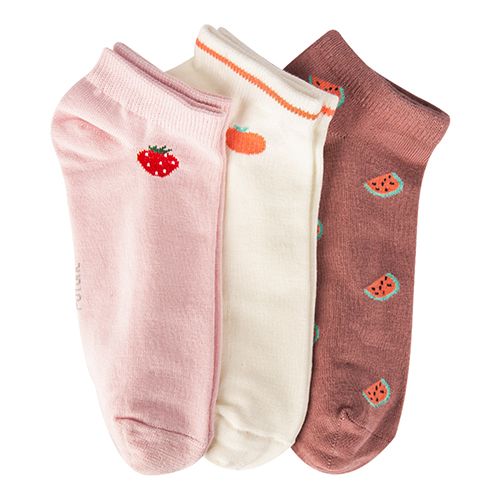 A Pack Of 3 Pieces Ankle Printed Socks MultiColoure-mix colour-36