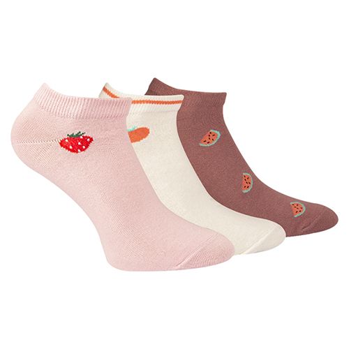 A Pack Of 3 Pieces Ankle Printed Socks MultiColoure-mix colour-36