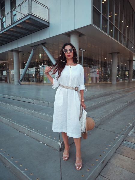 Venice Dress-White-S