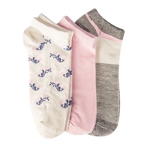 A Pack Of 3 Pieces Ankle Printed Socks MultiColoure