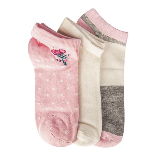 A Pack Of 3 Pieces Ankle Printed Socks MultiColoure