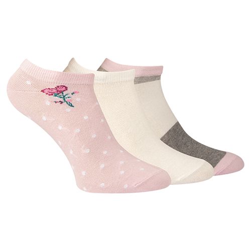 A Pack Of 3 Pieces Ankle Printed Socks MultiColoure