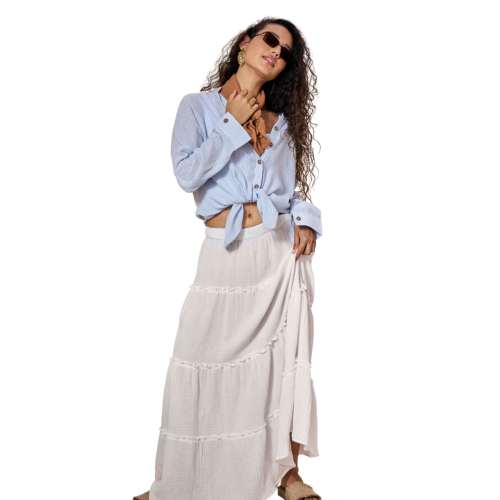 White Flared Skirt