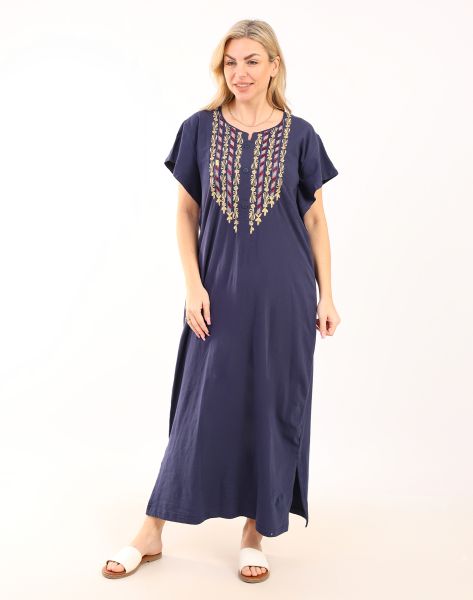 Summer Maxi Abaya | Home Wear for Women-Blue-M
