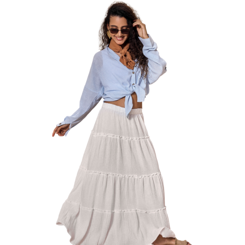 White Flared Skirt