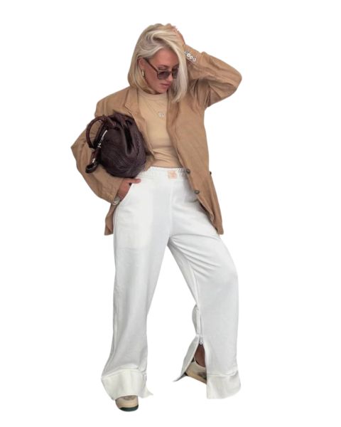 Wide-Leg Split Hem Pants 
