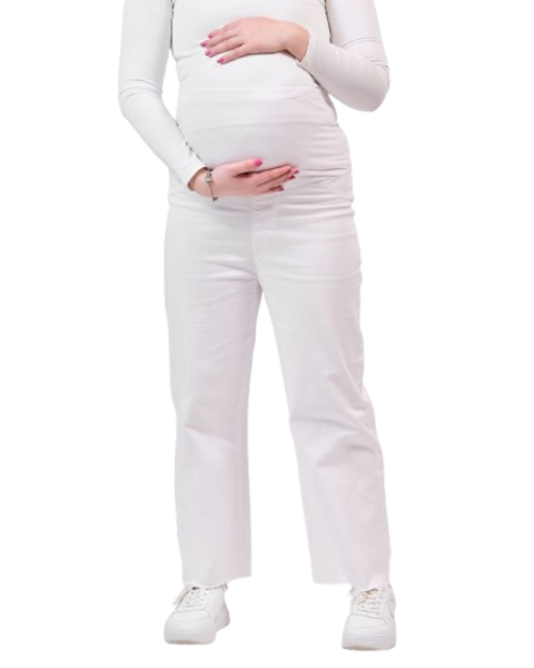 Maternity wide-leg pants-White-38 in - XL
