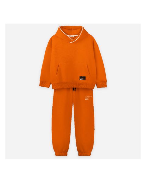Piping Hoodie Set -Orange-4 yrs