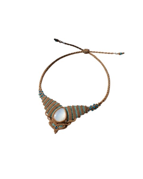 Moon stone macrame choker 