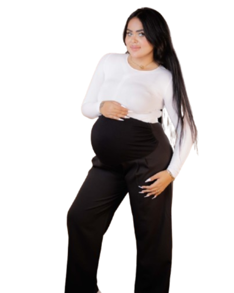 maternity formal pants-White-34 in - L