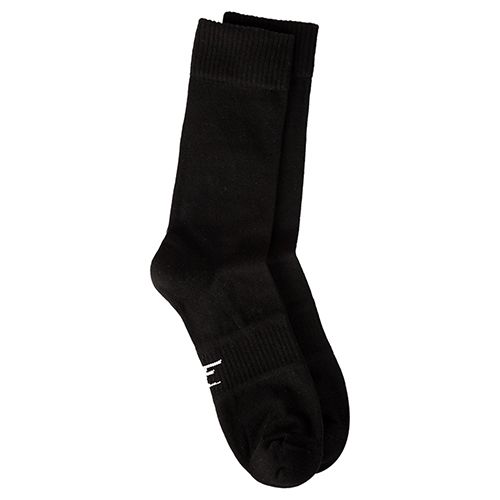 Long Plain Socks Liner Heel And Toe Black For Men-Black-40