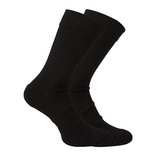 Long Plain Socks Liner Heel And Toe Black For Men-Black-40
