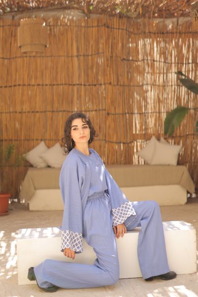 Straight Leg Casual Pants-baby blue-One Size