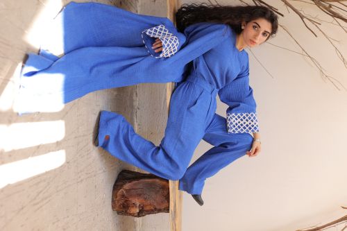 Chic Kettan Pants-Royal Blue-M