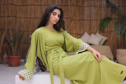 Comfy Wrap Skirt-Lime-One Size