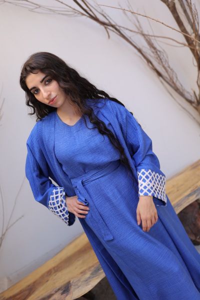 Comfy Wrap Skirt-Royal Blue-One Size