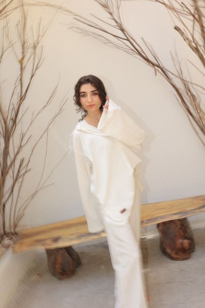 Comfy Blouse With Buttons-White-One Size