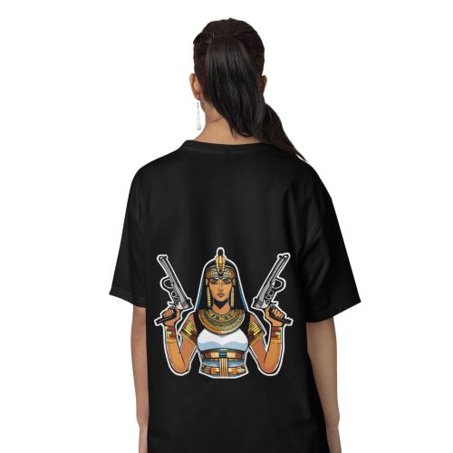 Shirt Over - Cleopatra with Guns-Black-8 yrs
