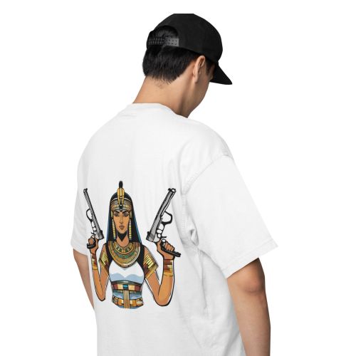 Shirt Over - Cleopatra with Guns-White-8 yrs