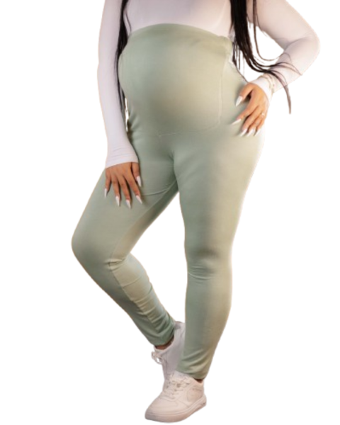 maternity stretch pants -Mint-L