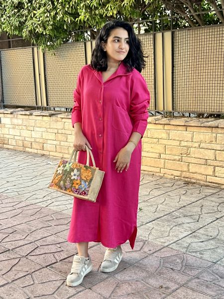 Veli Prem. Oversized Dress hot pink-M