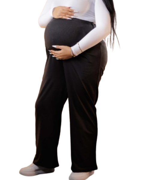 Maternity yoga pants-Beige-L