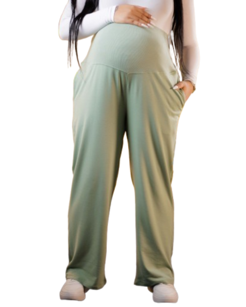 Maternity yoga pants-Mint-L