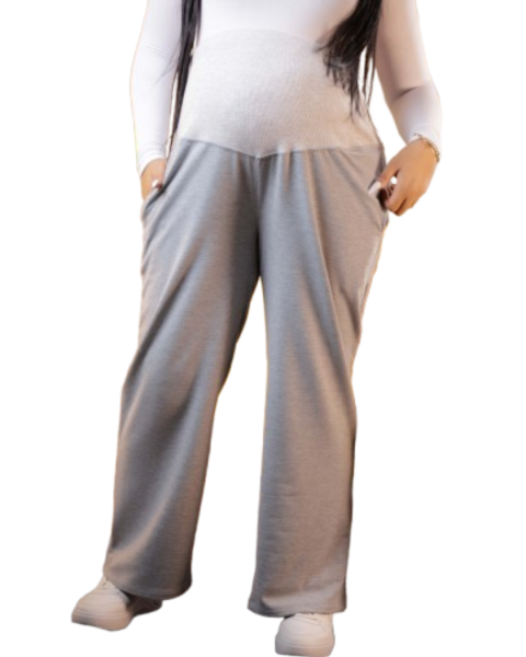 Maternity yoga pants-Gray-L
