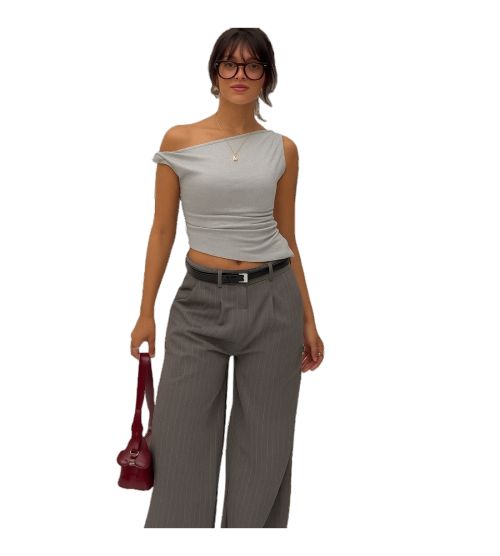 One-Shoulder Casual Crop Top