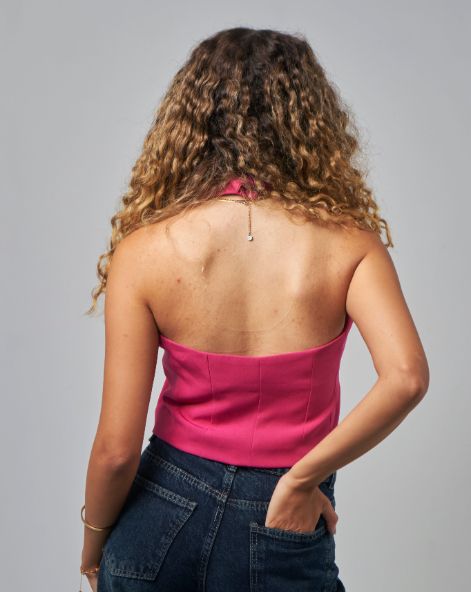 Cut Vest-Pink-S