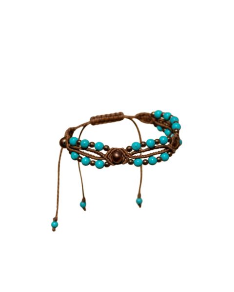 American Turquoise macrame anklet 