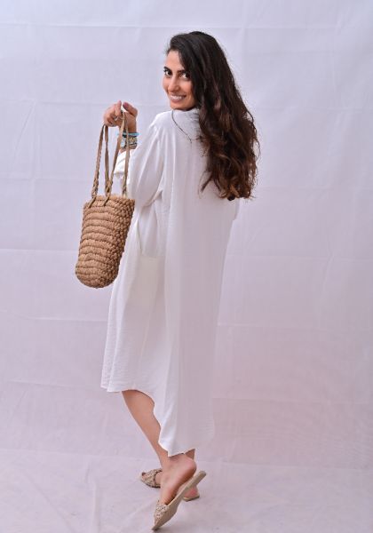 Coastal Haven White Oversized Shirt - Saltwater White
