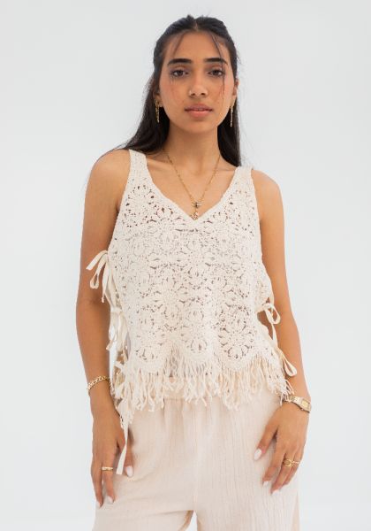 Coastal Crochet Knit Blouse