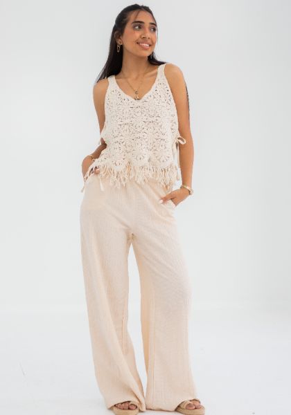 Coastal Crochet Knit Blouse