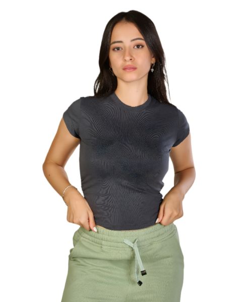Plein De Vie bodycon top -Gray-S