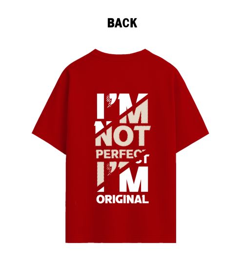 Unisex I'm not perfect Burgundy Tee-XL-Red