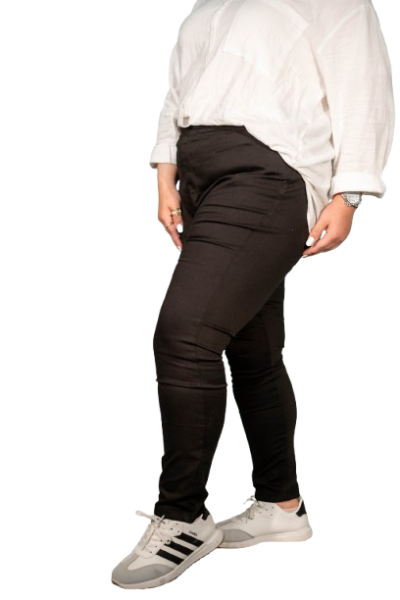 plus size skinny jeans -Black-48