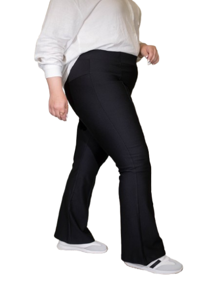 plus size flared pants-Black-48