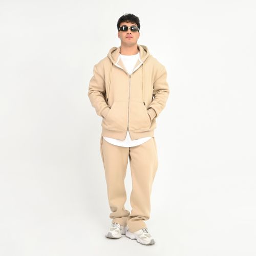 sweatshirt with 2 tractors -Beige-M