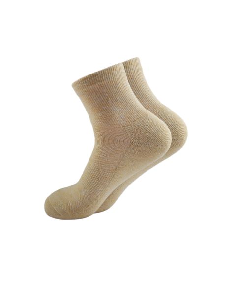 Short Plain Socks Half Terry For Women -Beige-36