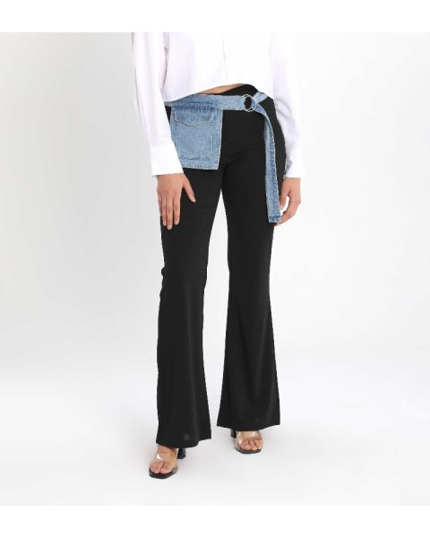 External Pocket Colored Pants-Black-S