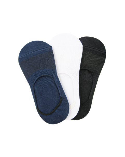 A Pack Of 3 Pieces Invisible Plain Socks MultiColoure For Men