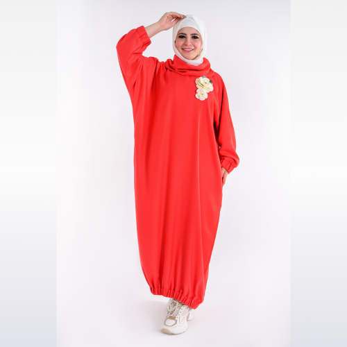 Hoodie Dress-Orange-One Size