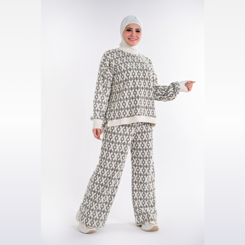 white Mohair Suit -Black & White-S